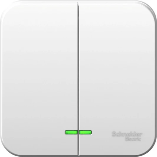 BLNVA105121 Выключатель накладной двухклавишный с подсветкой (белый) Systeme Electric Blanca BLNVA105121