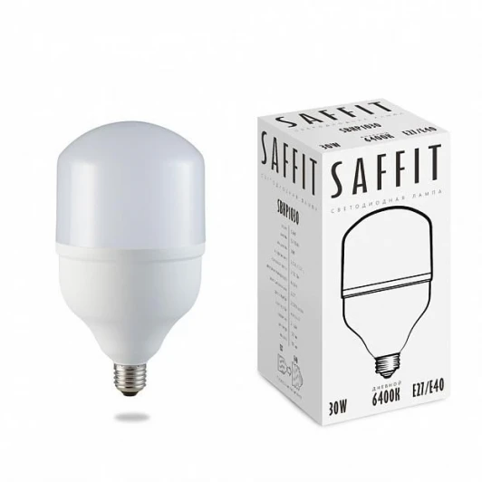 55090 Лампочка светодиодная цилиндр белая колба E27 30 Вт 4000K нейтральное белое свечение Feron SBHP1030 55090