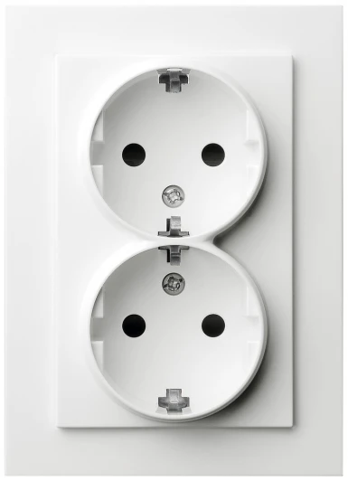 G5504W Розетка двойная со шторками (белый глянцевый) Jasmart G-Classic G5504W