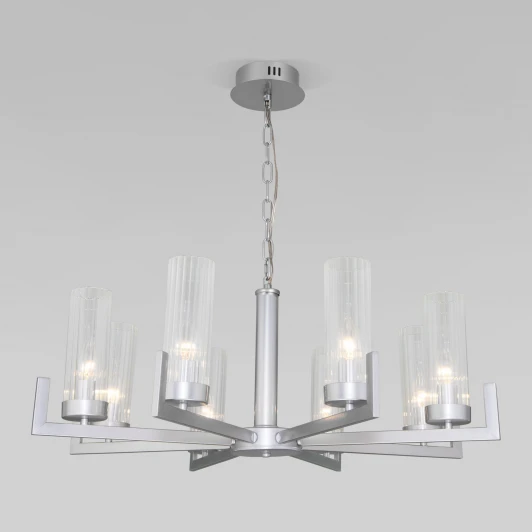 60133/8 серебро Подвесная люстра Eurosvet Arganie 60133/8 серебро (220V, на цепи)