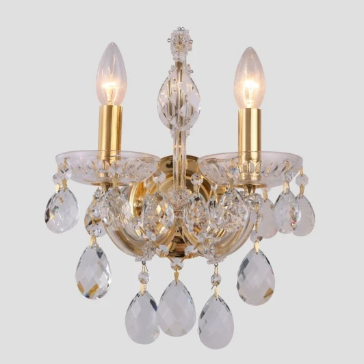 ISABEL AP2 GOLD/TRANSPARENT Бра Crystal Lux Isabel AP2 GOLD/TRANSPARENT (220V, подвески, подсвечник, свеча)