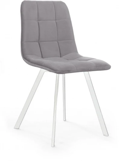 77825 Стул UNO, бархат светло-серый 26/ белый профиль Top Concept UNO 77825