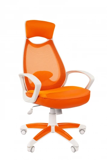 CHAIRMAN 840 белый пластик (white) Офисное кресло Chairman 840 Россия белый пластик TW16\TW-66 оранжевый, крестовина Гейм 7140742