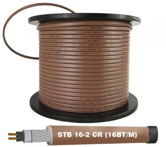 STB 16-2 CR Саморегулирующийся нагревательный кабель  EASTEC STB 16-2 CR (экранированный)