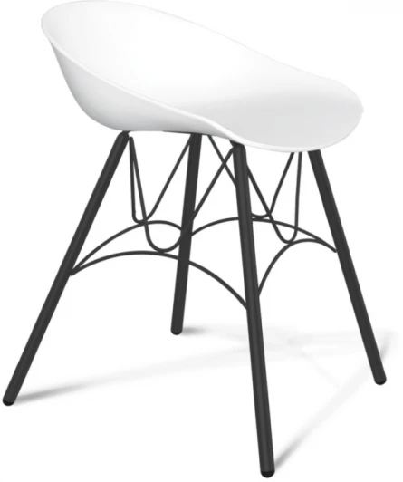 5948327201 Стул SHT-ST19/S100 на металлокаркасе белый/черный муар Sheffilton 5948327201