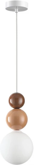 6558/1 Подвесной светильник Lumion Bonbones 6558/1 белый/белый, коричневый, кремовый/металл/металл, стекло G9 1*20W 220V (на проводе, шарики)