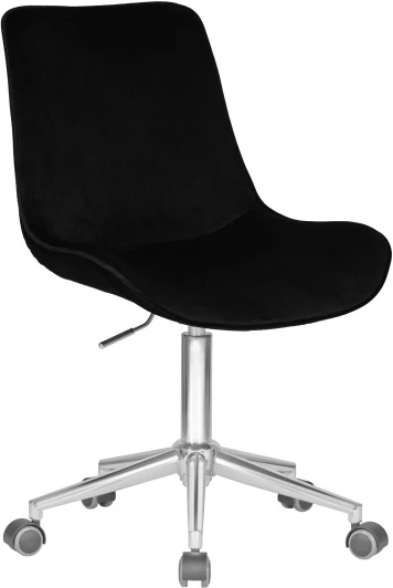 9518-LM DORA, цвет сиденья черный (1922-21), цвет основания хромированная сталь Кресло офисное DOBRIN DORA (чёрный велюр (1922-21), хромированная сталь)
