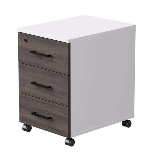 254T001W3/W3/DK/ Тумба мобильная Everprof EVO (ЭВО) 406х540х608 Белый/Белый/Дуб Пасадена 254T001W3/W3/DK/