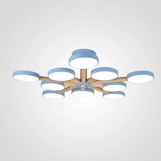 Turna-B01 Потолочная люстра Wi-Fi на штанге Turna L10 Blue By ImperiumLoft Turna-B01 (LED, 220V, голосовое управление, умный дом - Алиса)