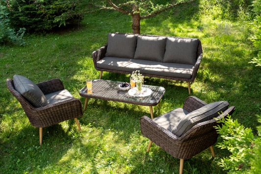 PS3C2T-4-SET brown "Прованс" лаунж-зона плетеная из искусственного ротанга, цвет коричневый 4SIS арт.УТ-00008772