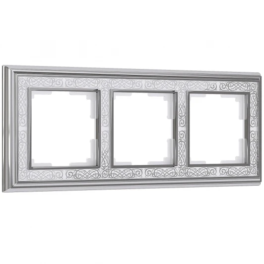 W0031431 Рамка на 3 поста (хром/белый) W0031431 (a051330)