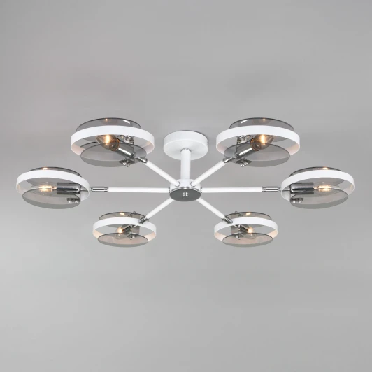 70121/6 белый Потолочная люстра на штанге Eurosvet Gallo 70121/6 белый (220V, кольцо)