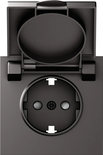 DS45445 Накладка для розетки Schuko с заземлением, с крышкой, 16A 250 В~, матовый титан IP44 Donel S08 DS45445