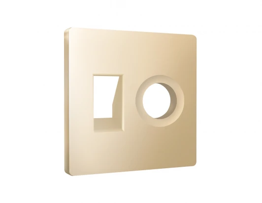 AP6125 Лицевая панель для Ethernet RJ-45/телефонной RJ-11 и ТВ-розетки (шампань) Ambrella Volt QUANT AP6125