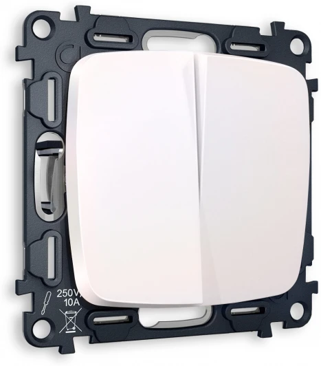 MO203010 Комплект механизма Ambrella Volt 2-клавишного выключателя OMEGA MO203010 Жемчуг QUANT