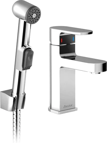 X070092 Смеситель Ravak Chrome CR 112.00 для раковины с гигиеническим душем
