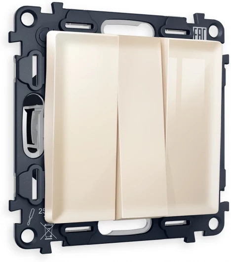 MA305010 Комплект механизма Ambrella Volt 3-клавишного выключателя ALFA MA305010 Бежевый глянец QUANT