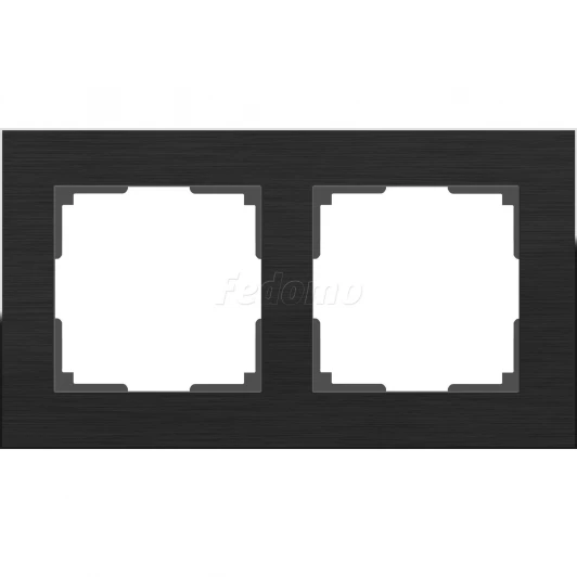 WL11-Frame-02 Рамка на 2 поста Werkel Aluminium, черный алюминий