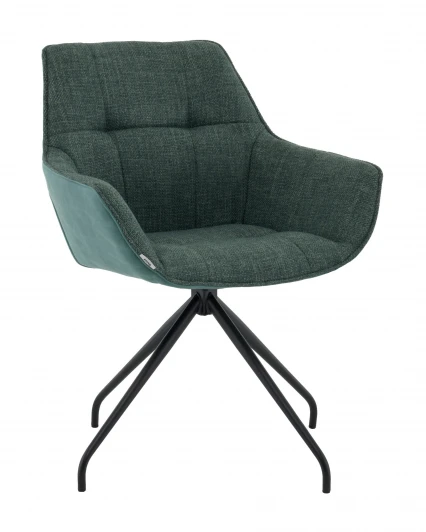 УТ000041752 Кресло вращающееся Кимберли рогожка/замша зеленый Stool Group арт.УТ000041752