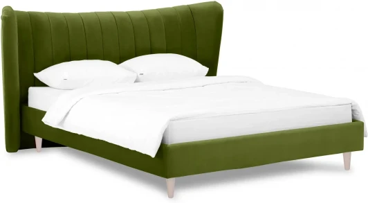 574774 Кровать Queen II Agata L ОГОГО (арт.574774), (Ткань/Зеленый)
