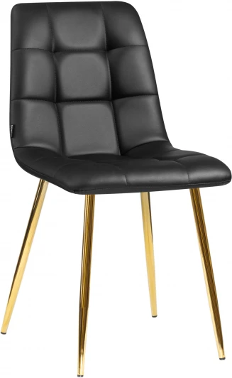 7094-LML ALEX, цвет сиденья чёрная экокожа (P-01), цвет основания золото Стул обеденный ALEX (золотые ножки, чёрная экокожа (P-01))