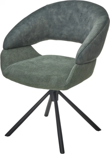 621M05618 Стул M-City EMBER 360 град. поворот. 7525-156 Зеленый, велюр/ ENJOY-355 Зеленый, ткань/ Черный