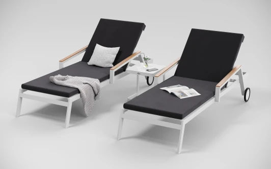 SSGNS.020500.N3 Шезлонг Gardenini Sogno S (Алюминий,Ткань/Белый,Антрацит) SSGNS.020500.N3