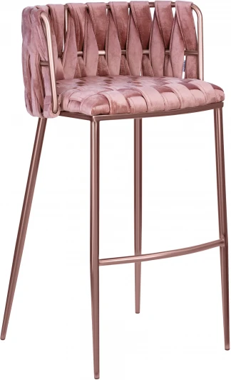 1538_RoseGold-LMN EMMA ROSE GOLD, цвет сиденья розовый велюр (VF-10), цвет основания розовое золото Стул барный Dobrin EMMA ROSE GOLD (розовый велюр (VF-10))