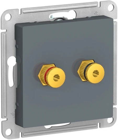 ATN000787 Акустическая розетка встраиваемая двойная (грифель) Systeme Electric AtlasDesign ATN000787