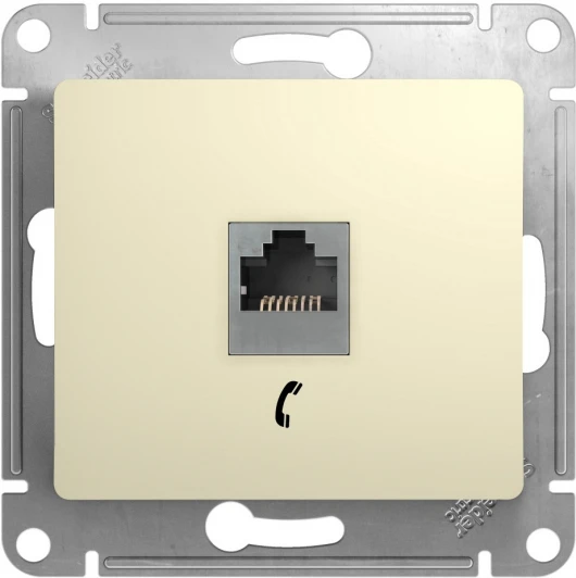 GSL000281T Телефонная розетка встраиваемая RJ-11 (бежевый) Systeme Electric Glossa GSL000281T
