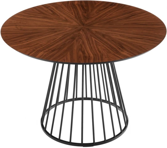 RF 0520 Стол Bradex Home Liverpool диам.110см, шпон орех лучевой набор, с черными ножками (RF 0520)