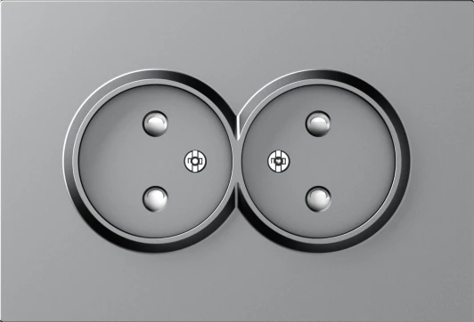 DE22640 Накладка для розетки 2-й без заземления, со шторками 16A 250 В~, матовый серый Donel A07 DE22640