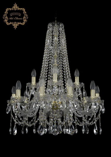 11.12.10+5.240.h-69.Gd.Sp Подвесная люстра Art Classic 11.12 11.12.10+5.240.h-69.Gd.Sp (220V, хрусталь, на цепи, подсвечник, свеча)
