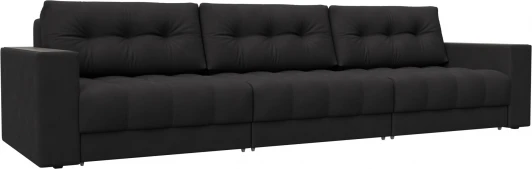 128444 Диван прямой с декором Лига-049 НПБ Лонг Лига Диванов (Замша) арт.128444