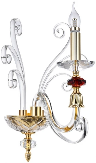 CATARINA AP1 V2 GOLD/TRANSPARENT-COGNAC Бра CATARINA AP1 V2 GOLD/TRANSPARENT-COGNAC Crystal Lux (220V, свеча)