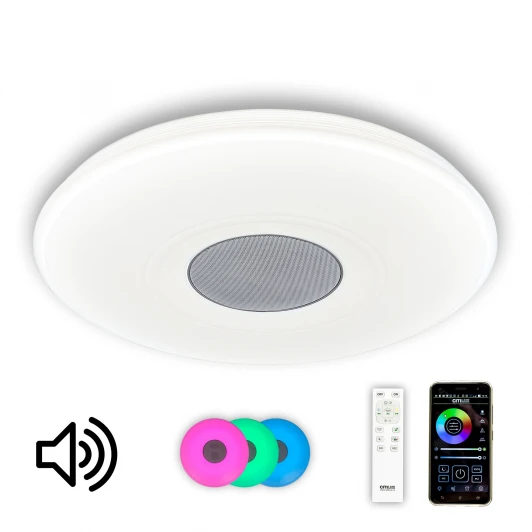 CL703M61 Потолочный светильник RGB круглый Citilux Light & Music MP3 CL703M61 (LED, 220V, пульт управления, управление смартфоном, голосовое управление, умный дом - Алиса, Маруся, Сири, круглые)