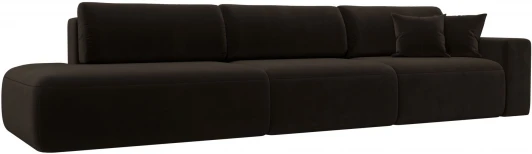 121349 Диван прямой Лига-036 НПБ Модерн Лонг подлокотник справа (Коричневый/Микровельвет) Лига Диванов арт.121349