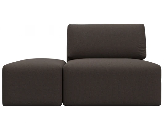 129739 Модули диван и пуф Лига-060 НПБ (ЛДСП,Брус,Фанера,Рогожка/Коричневый) Лига Диванов 129739