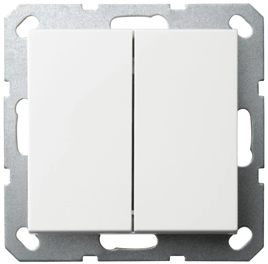 G3022W Выключатель двухклавишный проходной (белый глянцевый) Jasmart G-Classic G3022W