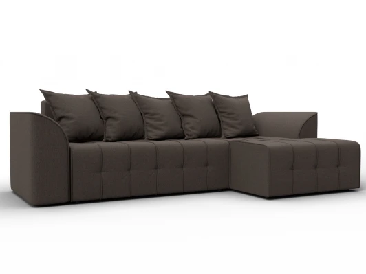 136703 Диван угловой Лига-113 угол правый (ДСП,Рогожка/Коричневый) Лига Диванов 136703