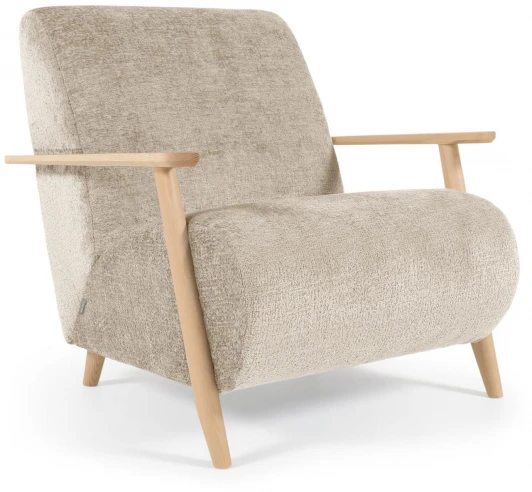 111550 Кресло La Forma (ex Julia Grup) Meghan (Бежевый/ Пена,Сосна,Дерево,Ясень)