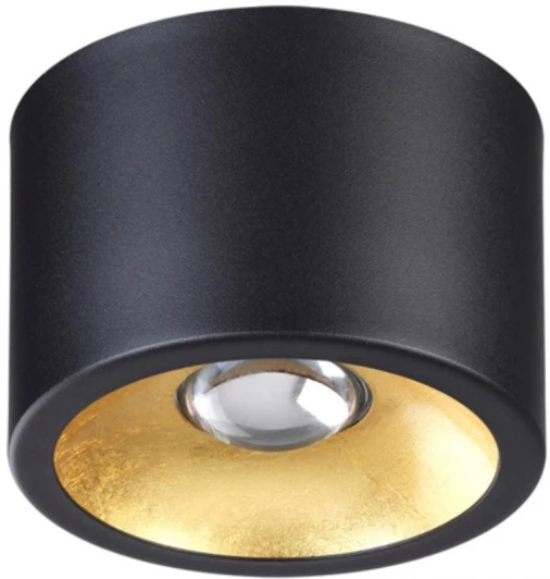 6669/1CL Потолочной накладной светильник Odeon Light Glasgow 6669/1CL LED GU10 1*7W 220V черный с золотым фоль-м (круглые)