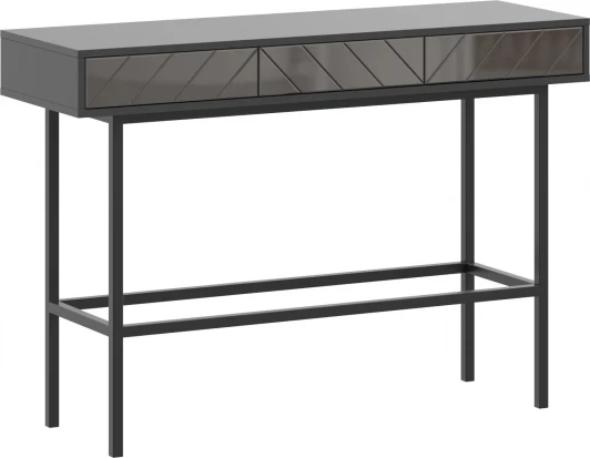 769640 Стол консольный Boho ОГОГО (арт.769640), (Стекло,ЛДСП,Металл/Коричневый,Черный)