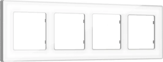 AF580134 Рамка Ambrella Volt ALFA Arctic (Белый Стекло органическое/Серебро) 4-ая AF580134