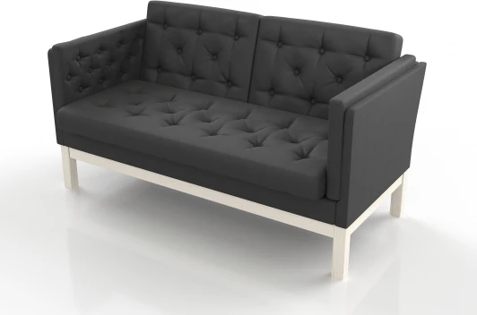 19681 Диван Arsko Айверс М беленый дуб черная рогожка