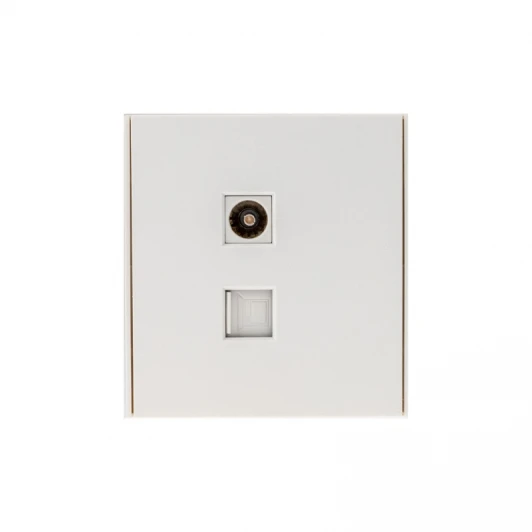 KR-78-0722-4 Розетка компьютерная RJ45 кат6 + TV с/у жемчуг Kranz Strong KR-78-0722-4