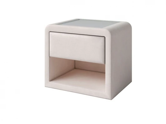 2049891 Тумба Cube (Ткань: Микровелюр Manhattan Цветочный белый) PROxSON 52x41 2049891