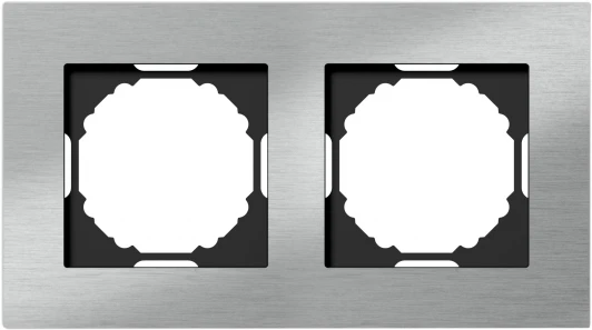 DEN212SA Рамка 2-я, Natural серебристый алюминий Donel A07 DEN212SA