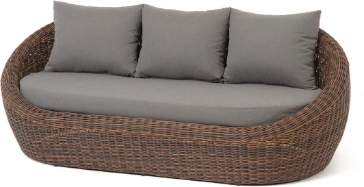 YH-C3093W brown "Барселона" диван из искусственного ротанга трехместный, цвет коричневый 4SIS арт.УТ-00009401