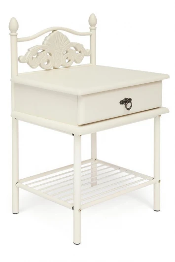 9839 Тумба прикроватная CANZONA черный/красный дуб (металл/гевея)